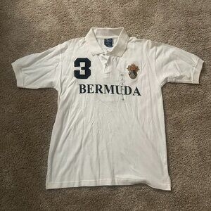 Davison's of Bermuda Polo T-Shirt (White) Size S